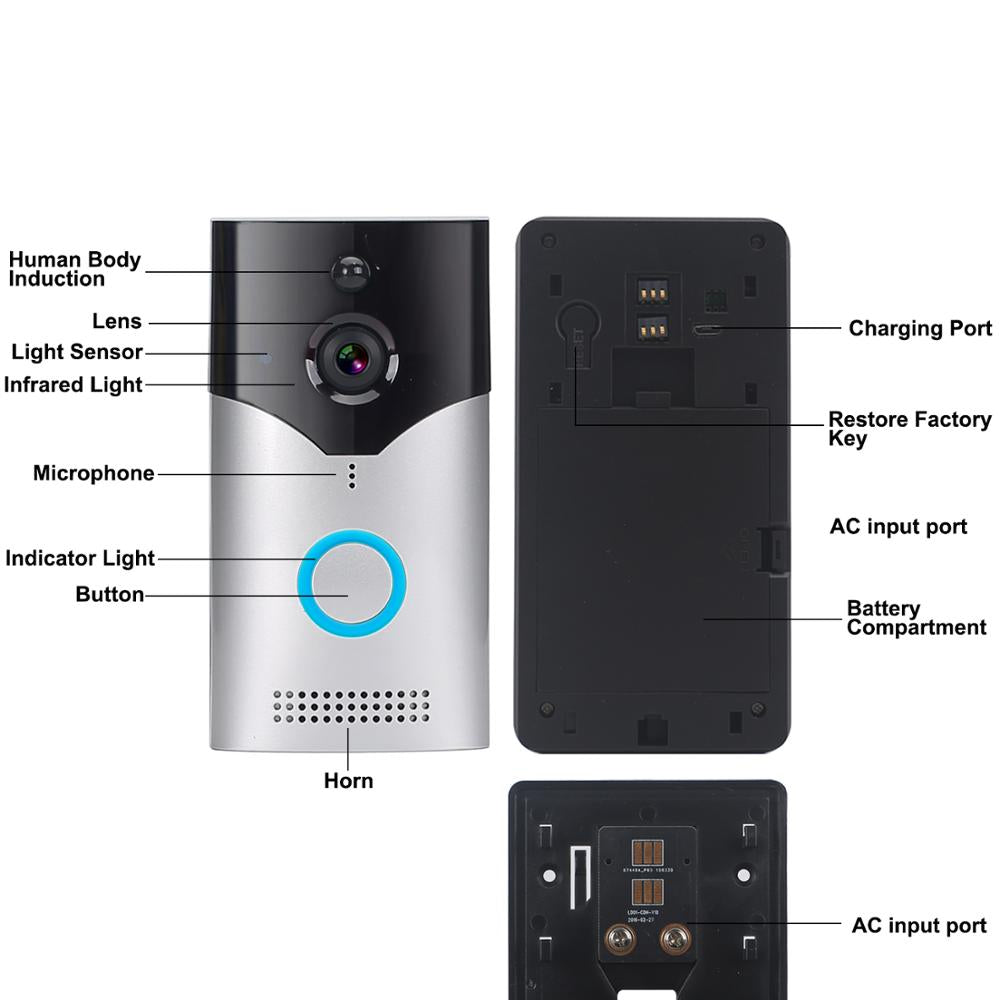 Tuya M7 Smart Night Vision Wi-Fi Video Door Bell Camera with Chime Tuya