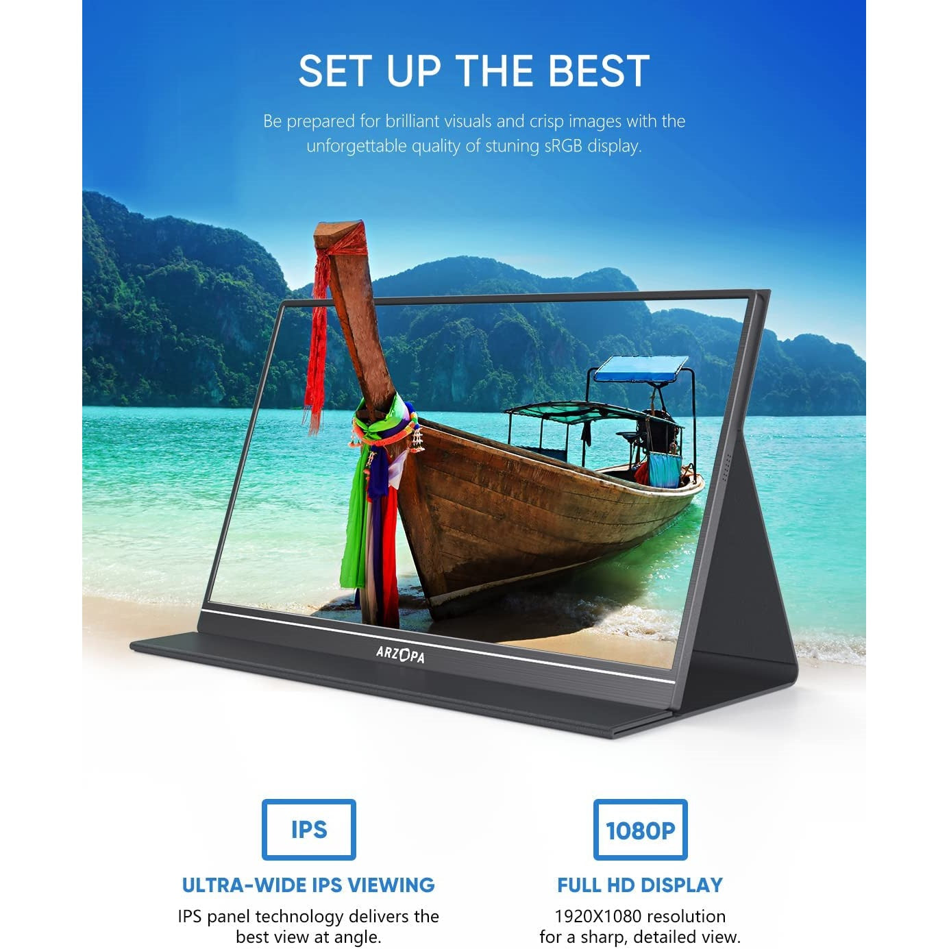 Arzopa S1 Gamut 15.6 inch FHD 1080p Portable Monitor Non Touch Screen Arzopa