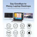 11.6 inch Trifold Portable Monitor 1080P IPS FHD Monitor Screen Extender For Laptop In Narrow Bezel- Grey Tristar