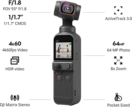 DJI Pocket 2 Action camera 4K, Ultra HD Image stabilizer DJI