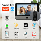 Tuya Video 1080P Wireless Lcd Monitor Video Doorbell Camera Night Vision Wifi Electronic Peephole Door Viewer with APP Control Tuya