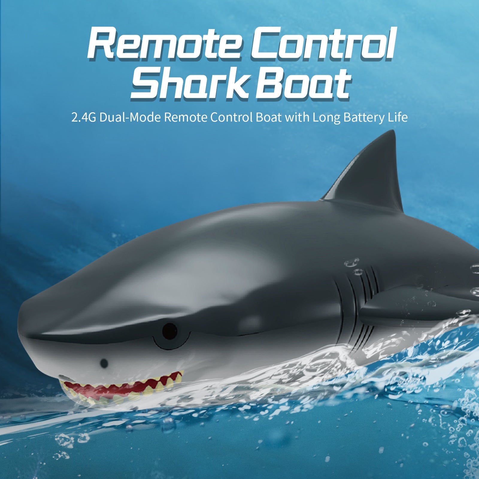 Remote Control 2 in 1 Dual Mode RC Electric Cordless Shark Speedboat Toy For Kids Tristar