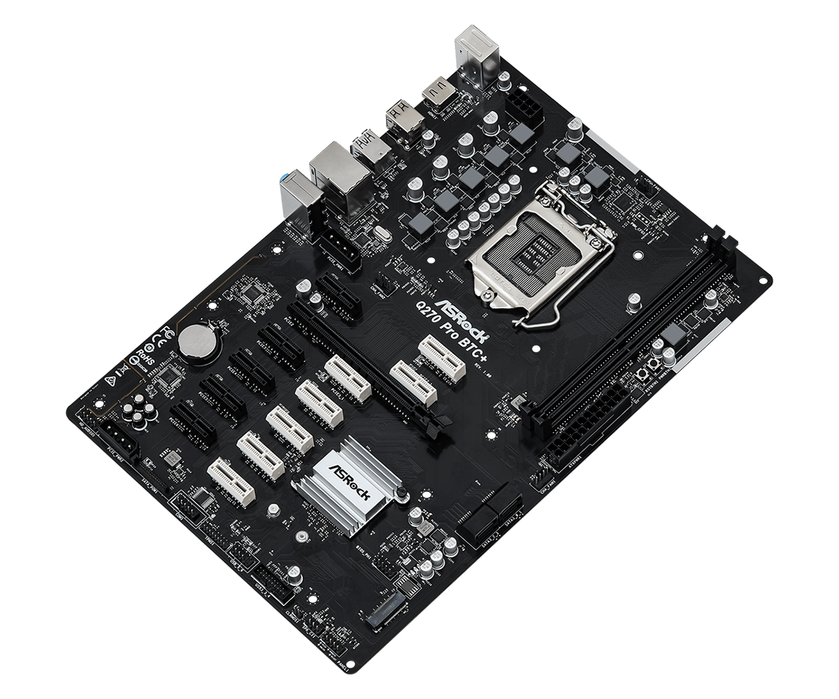 ASRock Q270 Pro BTC+ Bitcoin Mining Motherboard ASRock