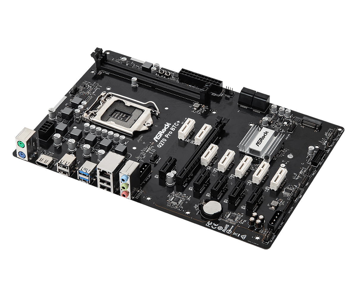 ASRock Q270 Pro BTC+ Bitcoin Mining Motherboard ASRock