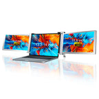 Dual Portable Tri Fold 1080P IPS FHD Screen Monitor Screen Extender For Laptop 11.6" In Narrow Bezel- Grey - Open Never Used Tristar
