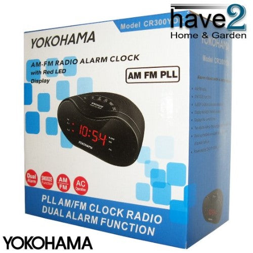 Yokohama AM/FM Dual Alarm Function Clock Radio CR300YOK Yokohama