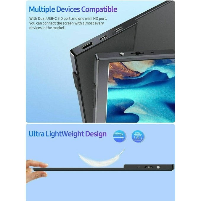 Portable Touch Screen  Monitor 1080P HD with Multi-Devices – 13.3 inch Tristar