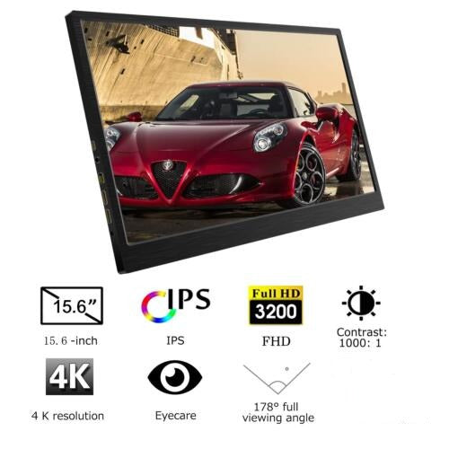 Portable Gaming Monitor 15.6" FHD 4K Multifunction Non-Touch-Screen Tristar