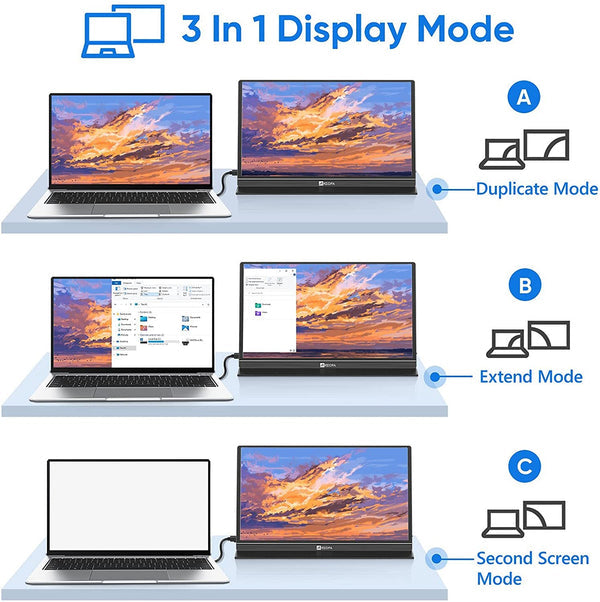 Arzopa A1 Gamut Slim 15.6 inch FHD 1080P 178°IPS Multifunction Portable Gaming Monitor Arzopa