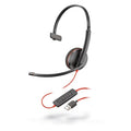 Plantronics - Blackwire 3210 - Wired, Single Ear (Monaural) Headset with Boom Mic - USB-A to Connect to Your PC and/or Mac Plantronics