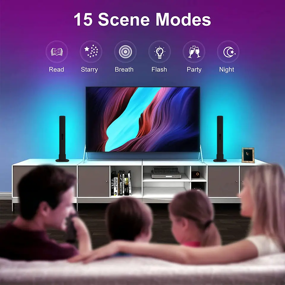 Bluetooth LED Light Bars Computer WiFi Atmosphere Ambient Light 2 Bars Tristar
