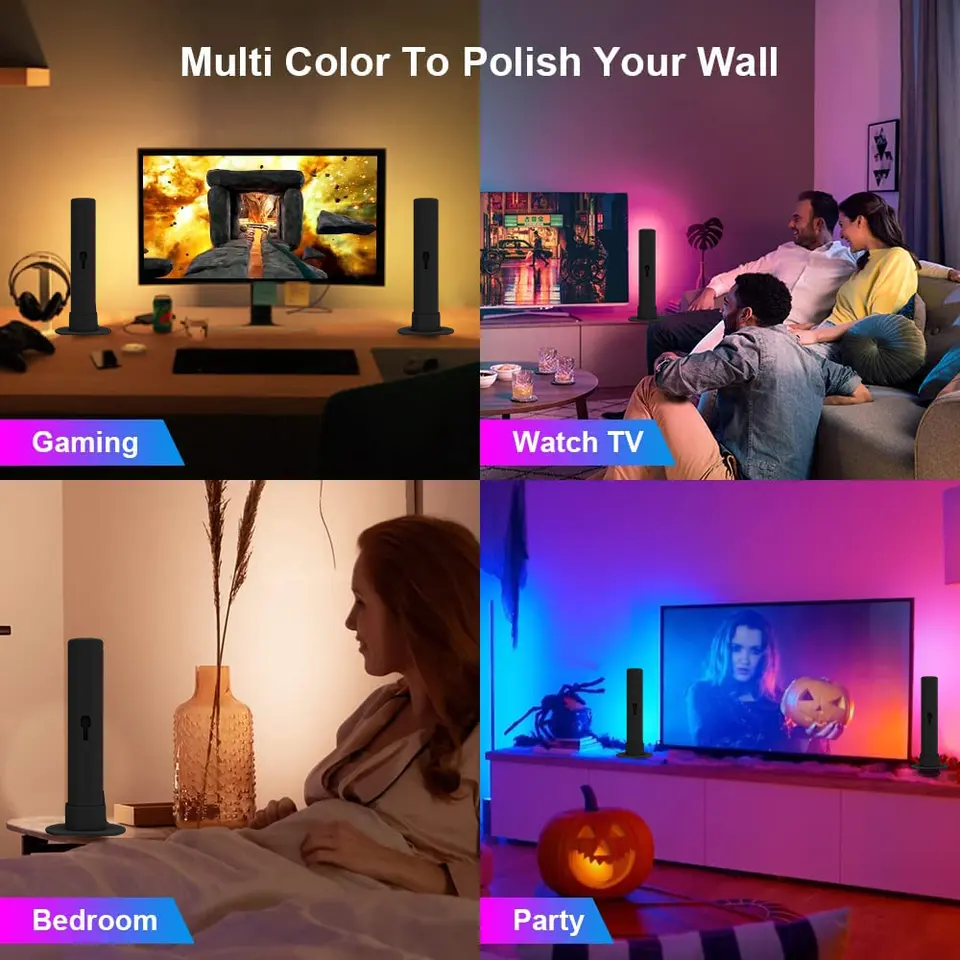 Bluetooth LED Light Bars Computer WiFi Atmosphere Ambient Light 2 Bars Tristar
