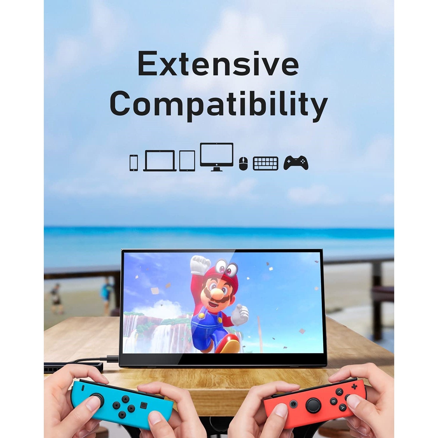 Portable Gaming Monitor 15.6" FHD 4K Multifunction Non-Touch-Screen Tristar