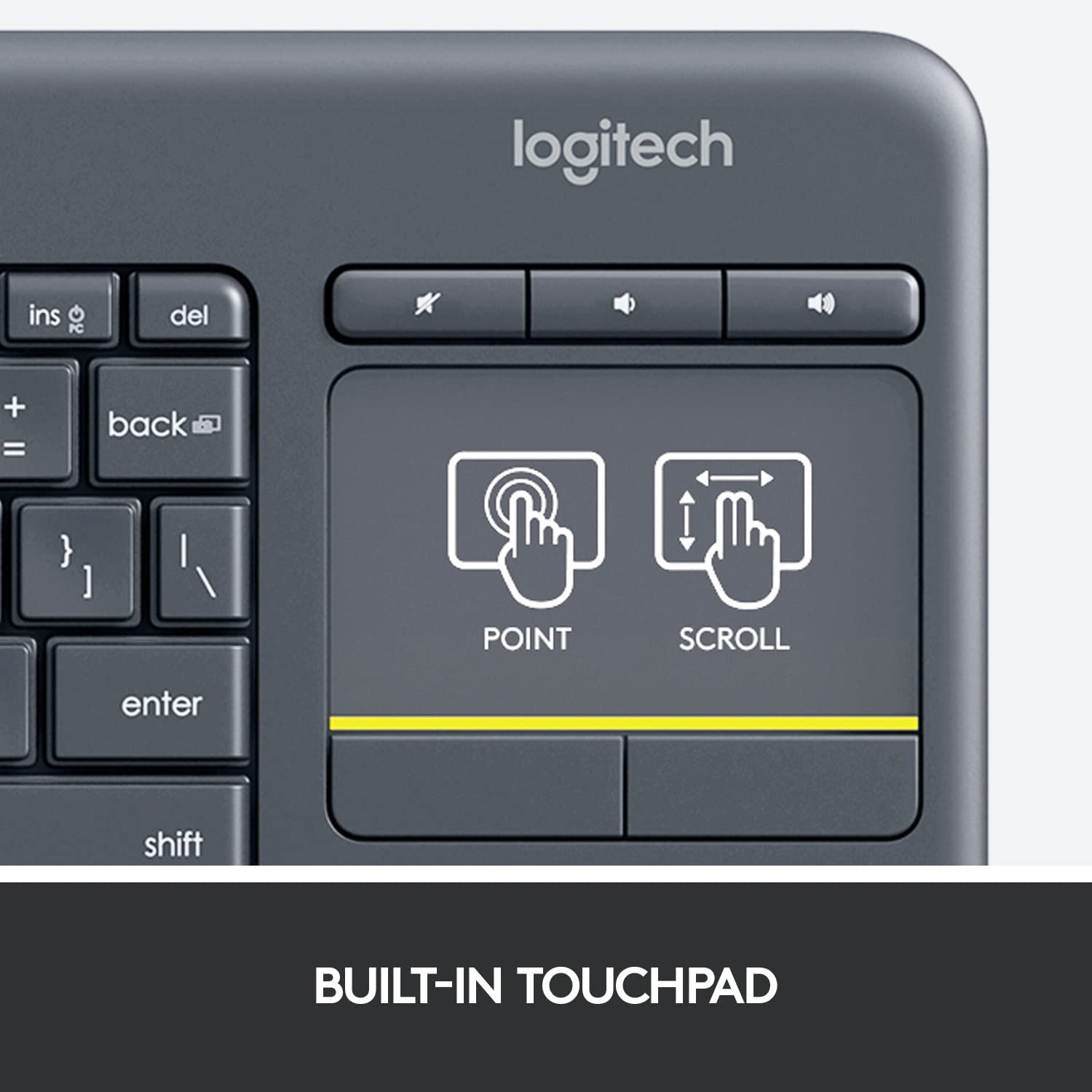 Logitech K400 Plus Wireless Keyboard with Touchpad Logitech