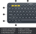Logitech K380 Multi-Device Bluetooth Keyboard - Dark Grey Logitech