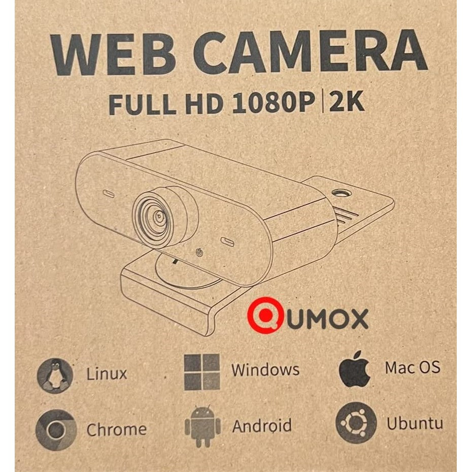 QUMOX Webcam with Microphone 1080P HD WC001 Streaming USB Computer Webcam Qumox