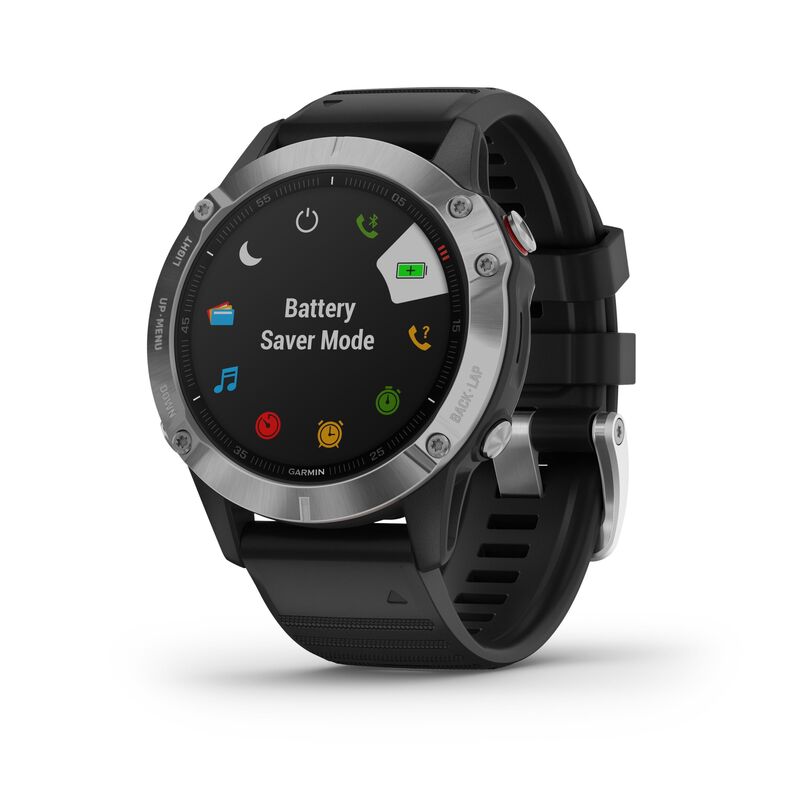 Garmin Fenix 6 Premium Multisport GPS Smartwatch - Silver With Black Band Garmin