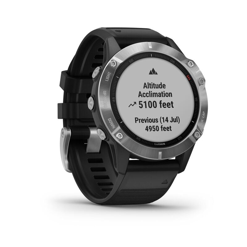 Garmin Fenix 6 Premium Multisport GPS Smartwatch - Silver With Black Band Garmin