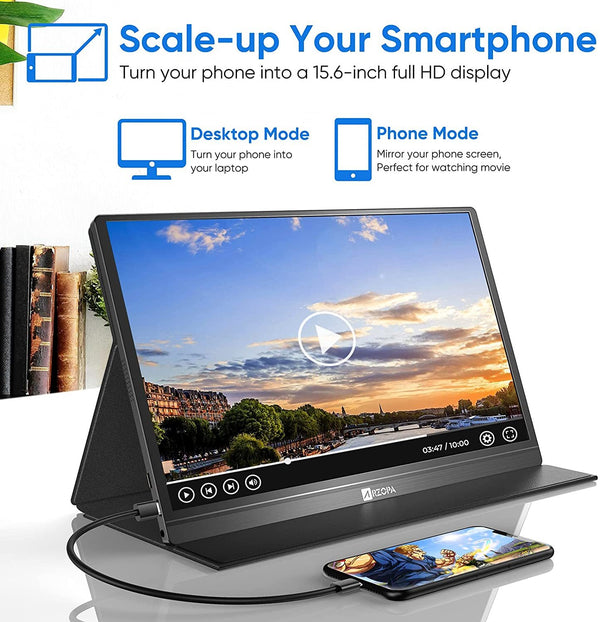 Arzopa 15.6 inch 1080p FHD Multifunction Portable Touch Screen Monitor Arzopa