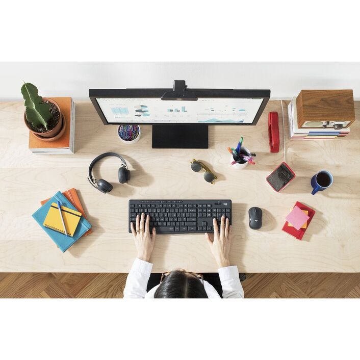 Logitech MK295 Silent Wireless Keyboard and Mouse Combo - Black Logitech