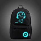 Luminous School Bags For Kids, College Bags For Boys & Girls Students With Waterproof USB Luminous