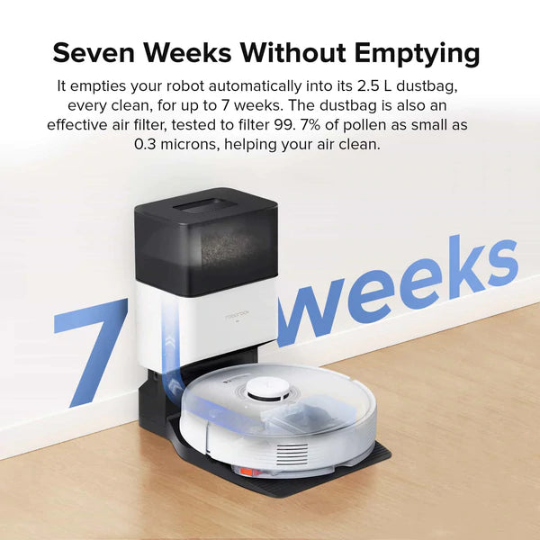 Roborock Q7 Max+ Plus Robot Vacuum and Mop Cleaner with Auto-Empty Dock - White Roborock