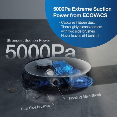 Ecovacs Deebot X1 Turbo Robot Vacuum Cleaner with Auto-Wash Mop - Black (Open Never Used) Ecovacs