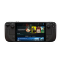 Front view of Valve Steam Deck OLED 512GB handheld gaming console showing the 7.4‑inch HDR OLED screen and full control layout.